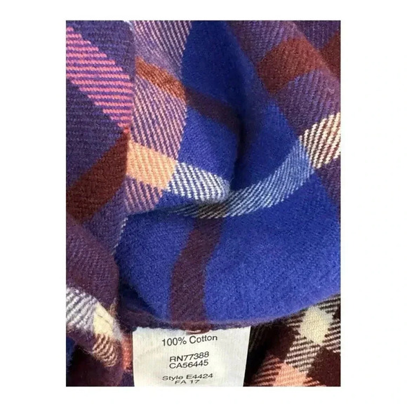 J. Crew Women's XS Blue Plaid Flannel Button-Up Shirt Long Sleeve Collared‎ - Picture 7 of 7